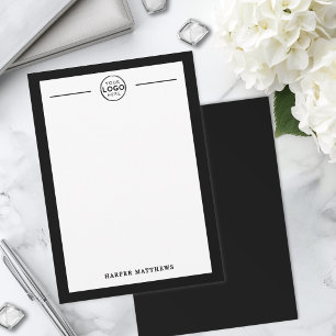 Black White Name Business Logo Card