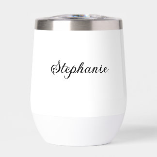 Black White Name Modern Elegant Monogram Boho