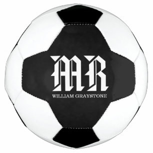 Black & White Name Monogram MR  Football