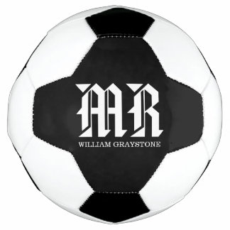 Black & White Name Monogram MR  Football