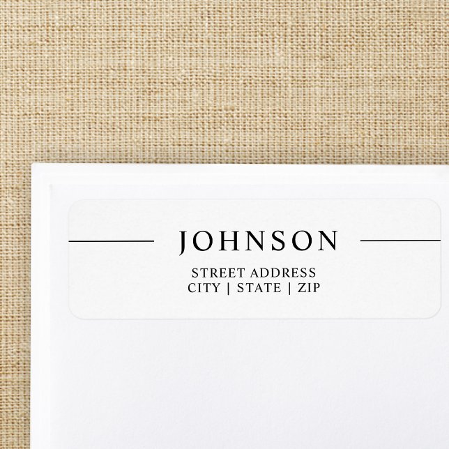 Black White Name Return Address Label (Creator Uploaded)