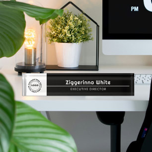 Black, White Nameplate