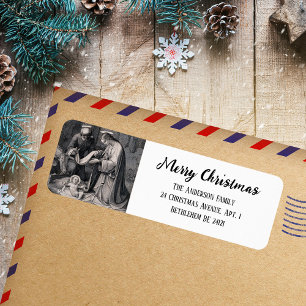 Black White Nativity Christian Catholic Christmas