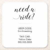 Black White Need A Ride Wedding Transportation