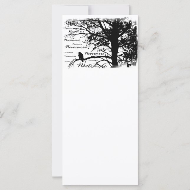 Black & White Nevermore Raven Silhouette (Front)