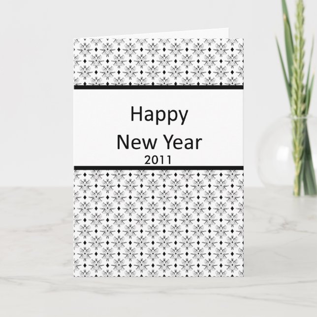 Black White New Year's Eve Greeting Card-2013 Holiday Card (Front)