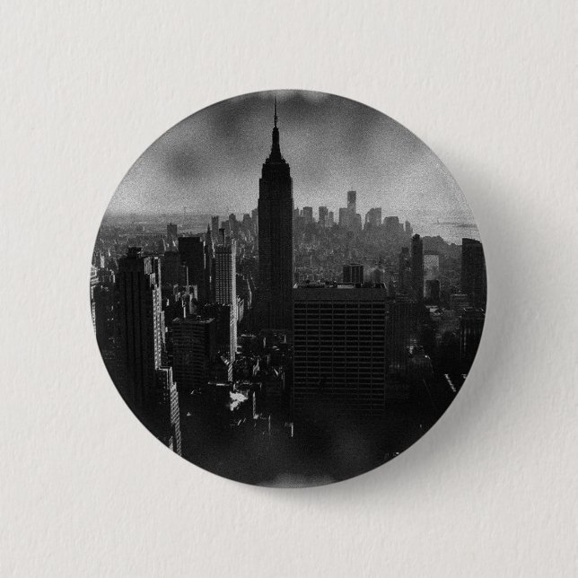 Black & White New York City 6 Cm Round Badge (Front)