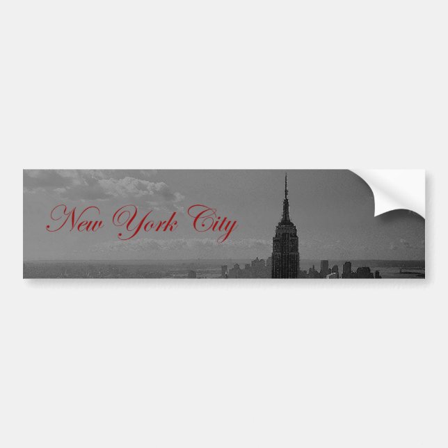 Black White New York City Bumper Sticker (Front)
