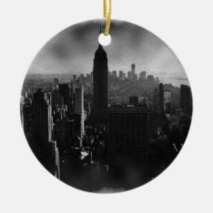 Black & White New York City Ceramic Tree Decoration