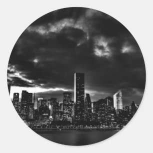 Black & White New York City Classic Round Sticker