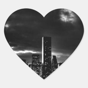 Black & White New York City Heart Sticker