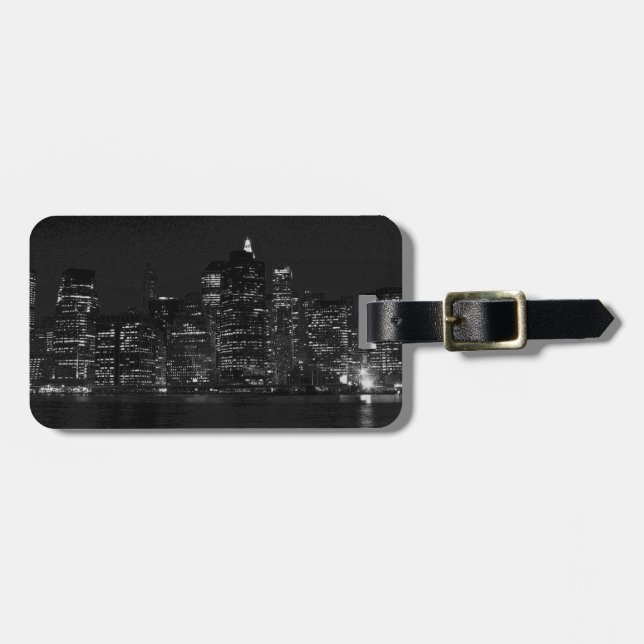 Black & White New York City Luggage Tag (Front Horizontal)