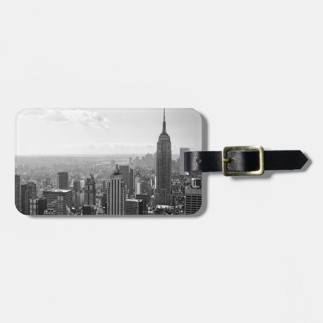 Black & White New York City Luggage Tag (Front Horizontal)