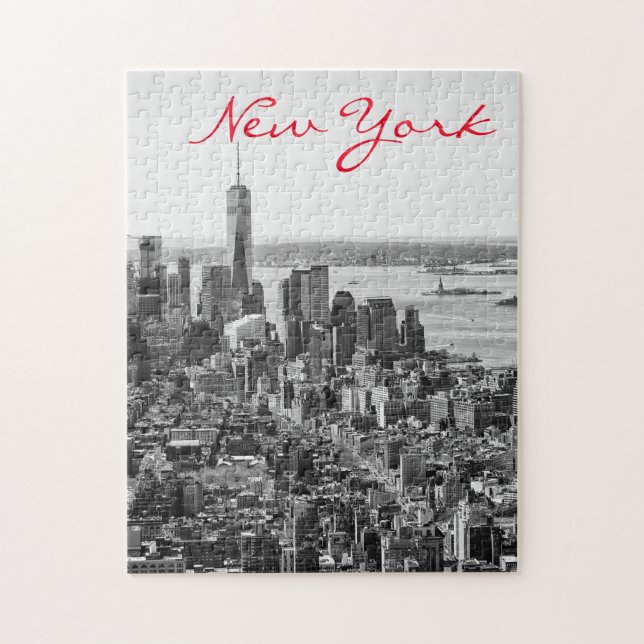 Black White New York City Manhattan Jigsaw Puzzle (Vertical)