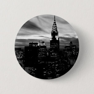Black & White New York City Midtown 6 Cm Round Badge