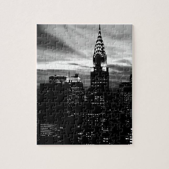 Black & White New York City Midtown Photo Art Jigsaw Puzzle (Vertical)