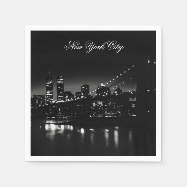 Black & White New York City Napkin (Front)