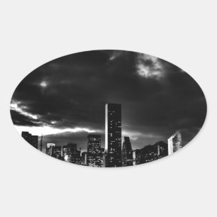 Black & White New York City Oval Sticker