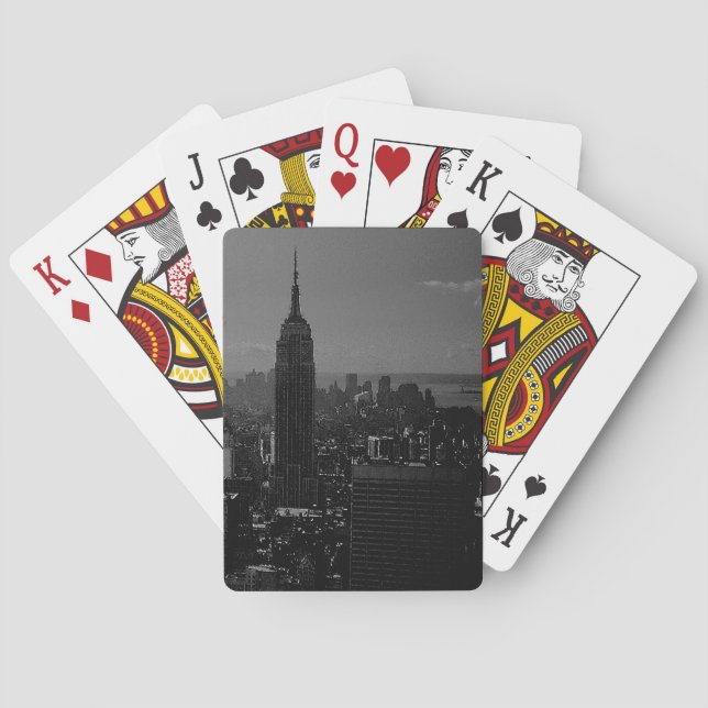 Black White New York City Playing Cards (Back)