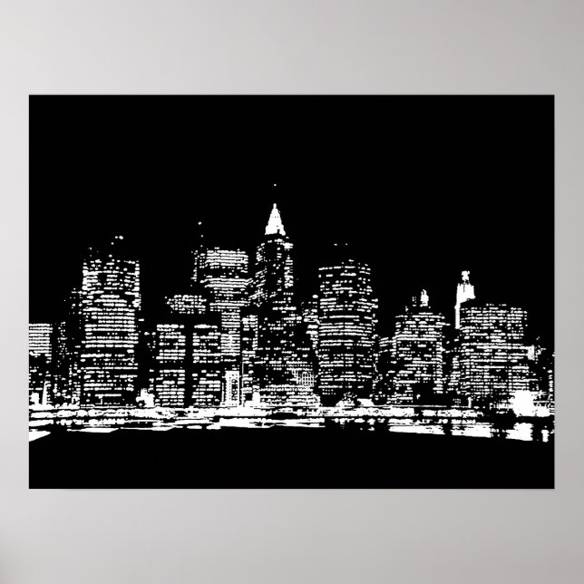 Black & White New York City Pop Art Poster (Front)
