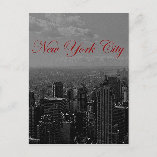 Black White New York City Postcard (Front)