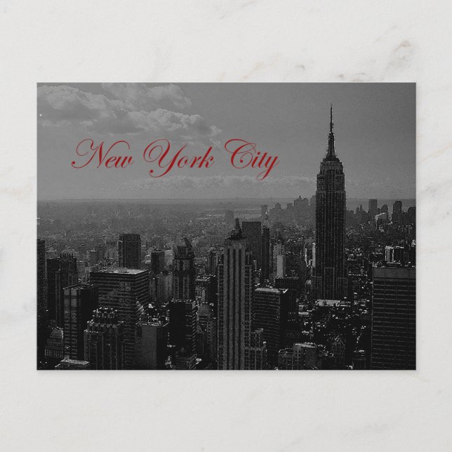 Black White New York City Postcard (Front)