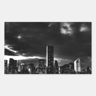 Black & White New York City Rectangular Sticker