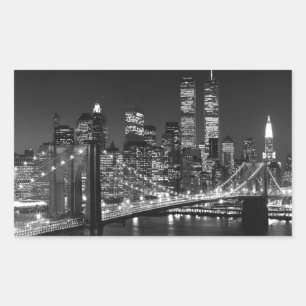 Black & White New York City Rectangular Sticker