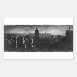 Black & White New York City Rectangular Sticker