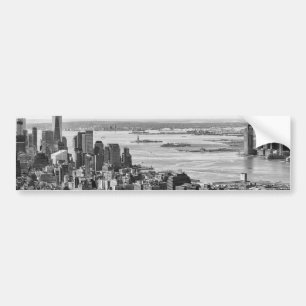 Black White New York City Skyline Bumper Sticker