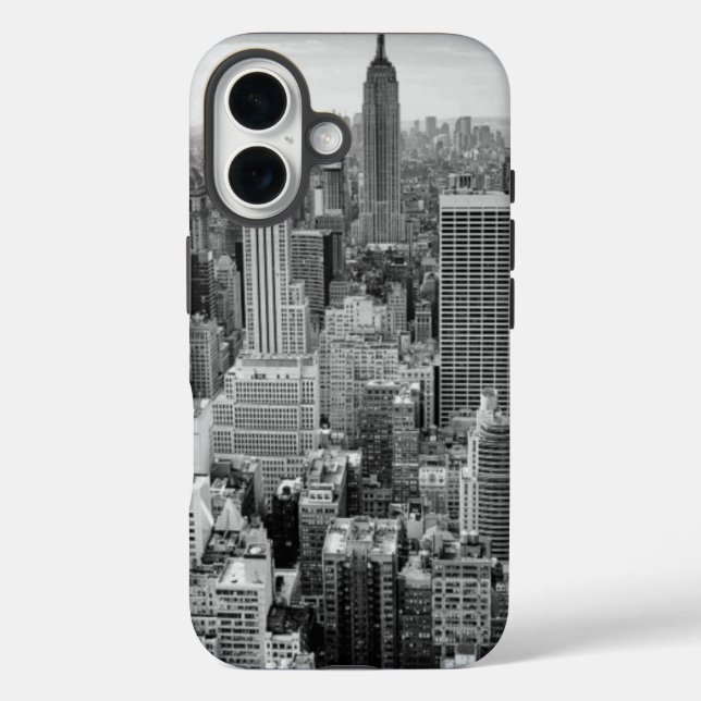 Black White New York City Skyline Case-Mate iPhone Case (Back)