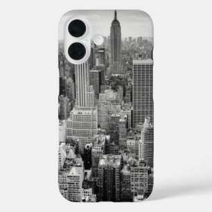 Black White New York City Skyline iPhone 16 Case