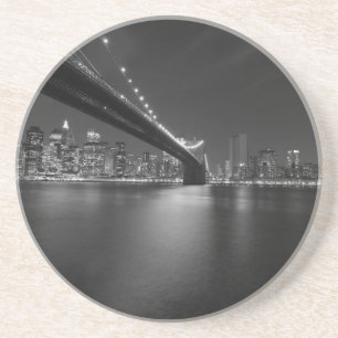 Black White New York City Skyline Coaster