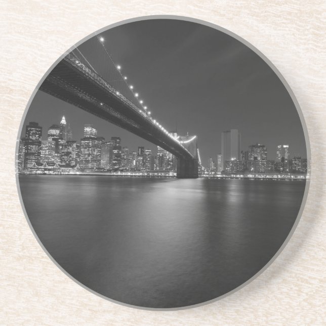 Black White New York City Skyline Coaster (Front)