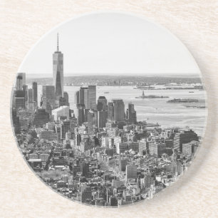 Black White New York City Skyline Coaster
