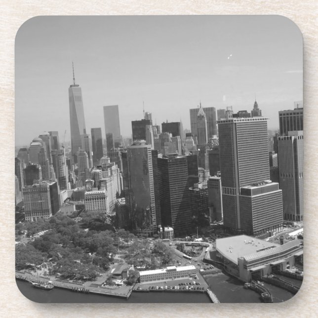Black White New York City Skyline Coaster (Front)