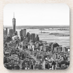 Black White New York City Skyline Coaster
