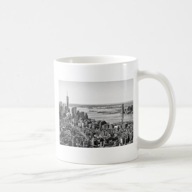 Black White New York City Skyline Coffee Mug (Right)