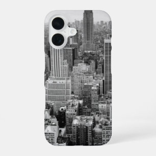 Black White New York City Skyline iPhone 16 Case