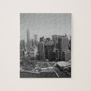 Black White New York City Skyline Jigsaw Puzzle