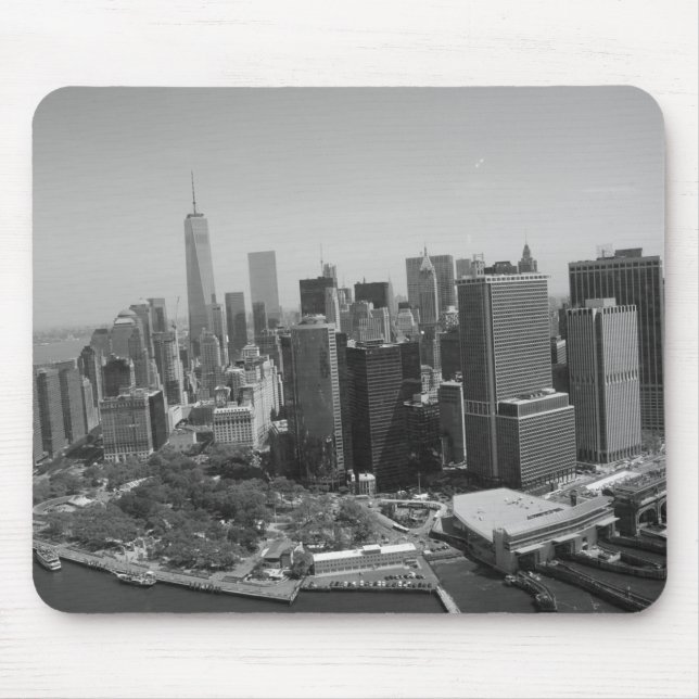 Black White New York City Skyline Mouse Mat (Front)