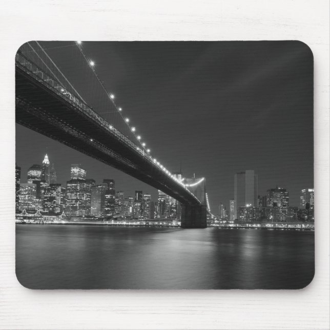 Black White New York City Skyline Mouse Mat (Front)