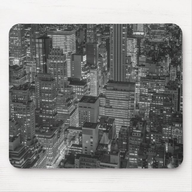 Black White New York City Skyline Mouse Mat (Front)