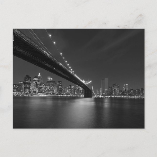Black White New York City Skyline Postcard (Front)