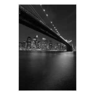 Black White New York City Skyline Poster