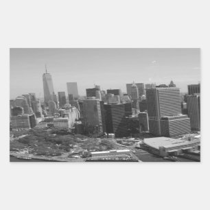Black White New York City Skyline Rectangular Sticker