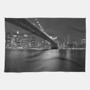 Black White New York City Skyline Tea Towel