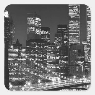 Black & White New York City Square Sticker