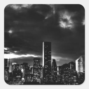 Black & White New York City Square Sticker