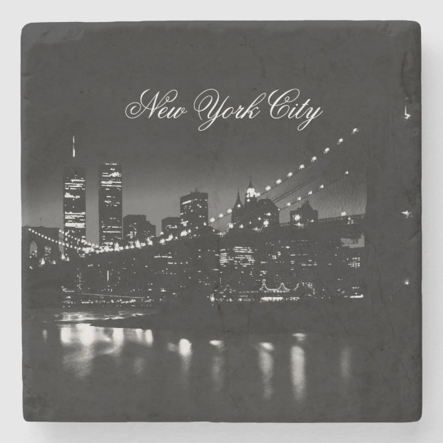 Black & White New York City Stone Coaster (Front)
